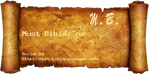 Must Bibiána névjegykártya
